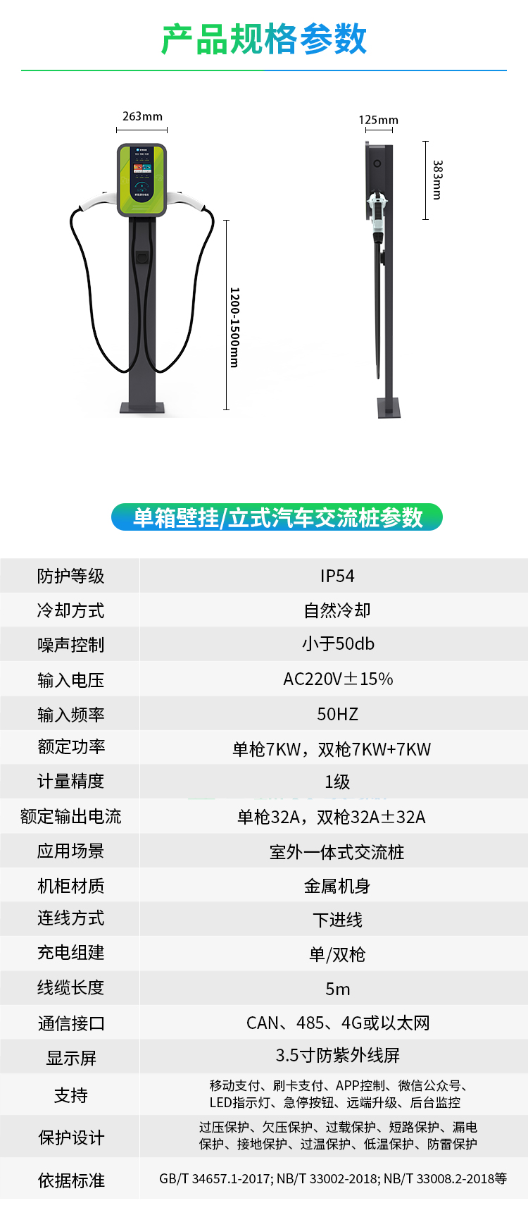 新能源汽車智能充電樁——交流 雙/單槍、商用/家用--廣州奔想智能科技有限公司