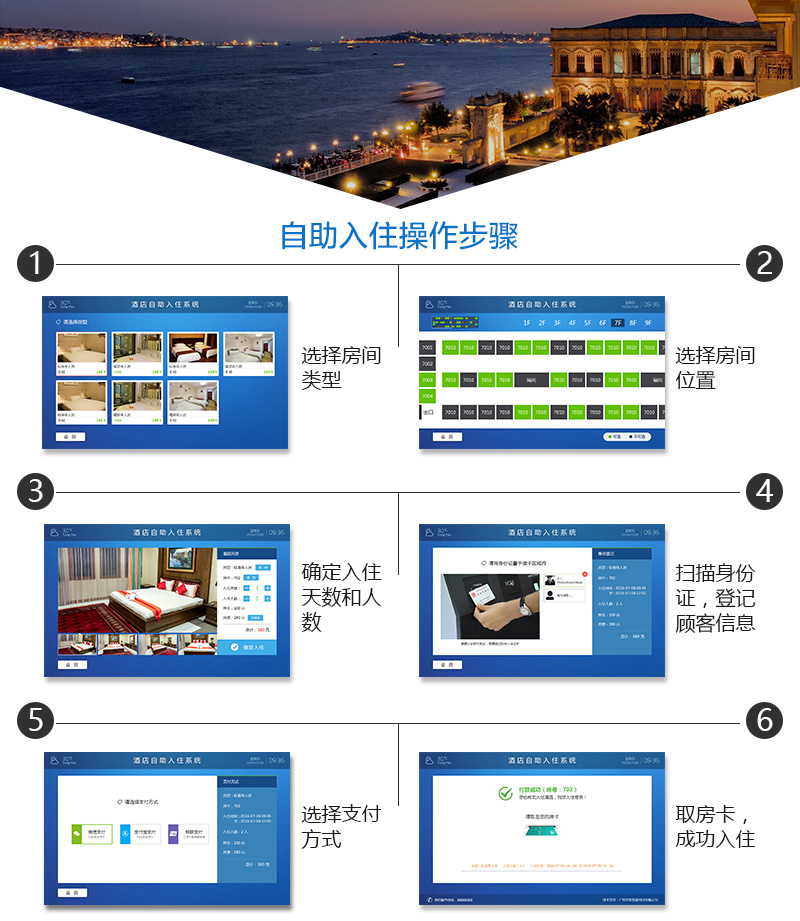 自助入住，操作流程簡單，智能自助入住-廣州奔想智能科技有限公司